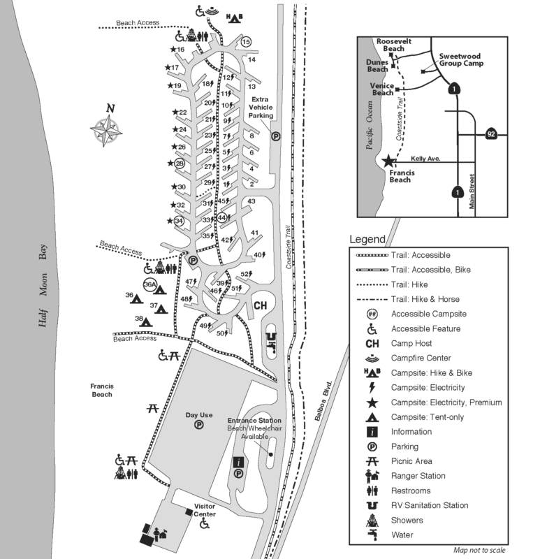 Half Moon Bay Campground Map view