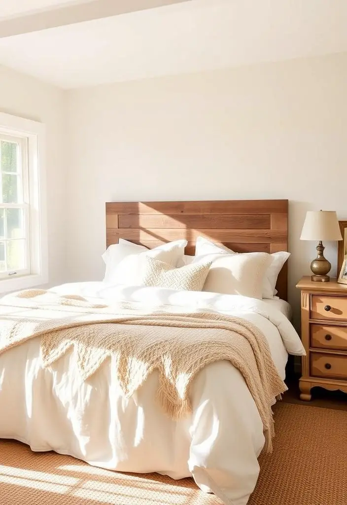 Creating a Cozy Farmhouse Bedroom: Decor & Style Tips Cozy farmhouse bedroom decor. Rustic style bedroom with warm lighting, soft textures, and vintage-inspired furniture. Farmhouse bedroom design tips.